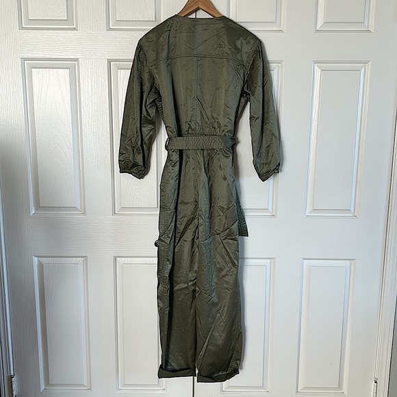 Rebecca Taylor Olive Green Long Sleeve Belted Jumpsuit **Size 8** 🔥🔥 - Picture 2 of 6